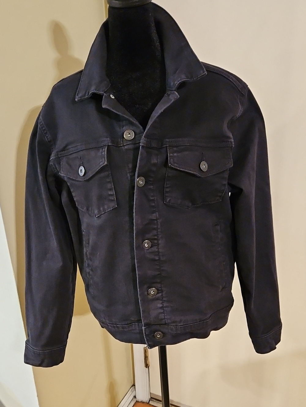 Goodfellow & Co Oversized Black Denim Trucker Boyfriend Jacket Size Medium